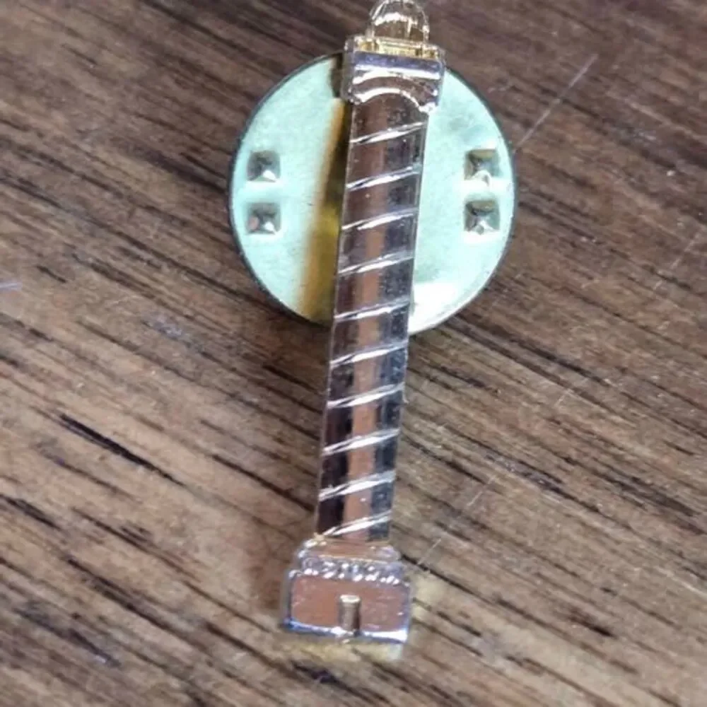 Vintage Gold Tone Lighthouse Lapel Pin Nautical Maritime Coastal Tie Tack